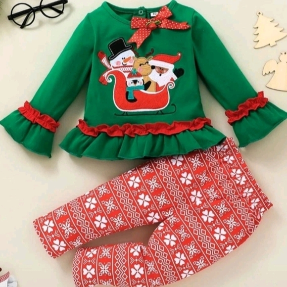 Other - Festive Green and Red Kids Matching Set